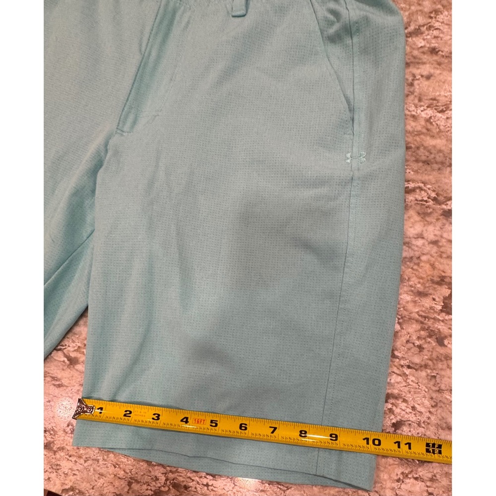 Under Armour Mens HeatGear Golf Shorts Aqua Teal Loose Fit Size 32 Textured - Picture 5 of 12